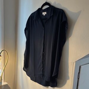 LOFT Navy Collared Blouse